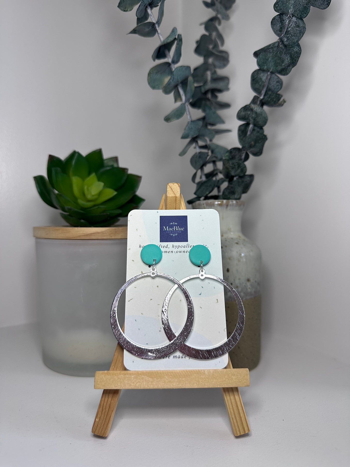 Silver Hoops (MULTIPLE COLORS)