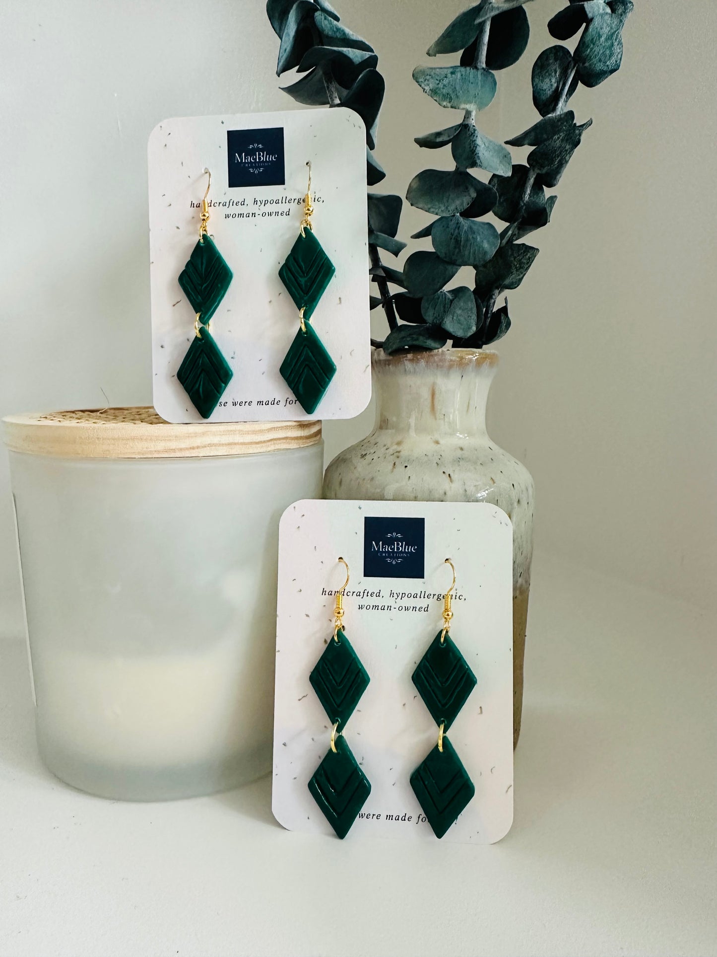 Double Diamond Earrings (MULTIPLE COLORS)