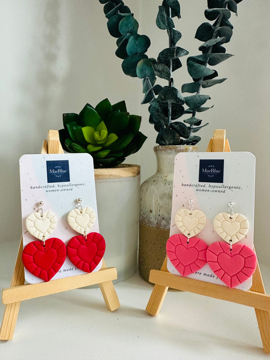 Two Hearts Are Better Than One Earrings (MULTIPLE COLORS)