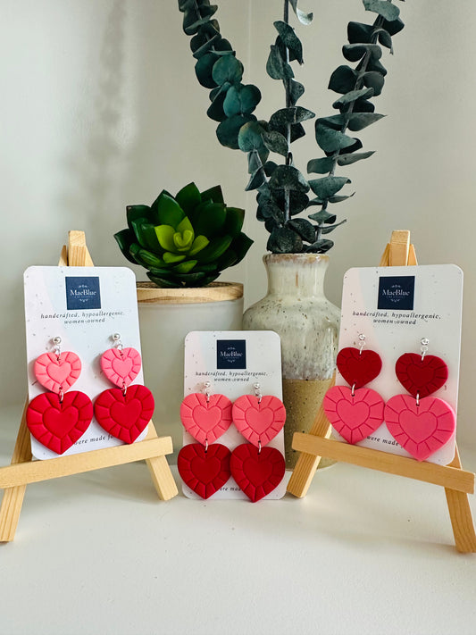 Two Hearts Are Better Than One Earrings (MULTIPLE COLORS)