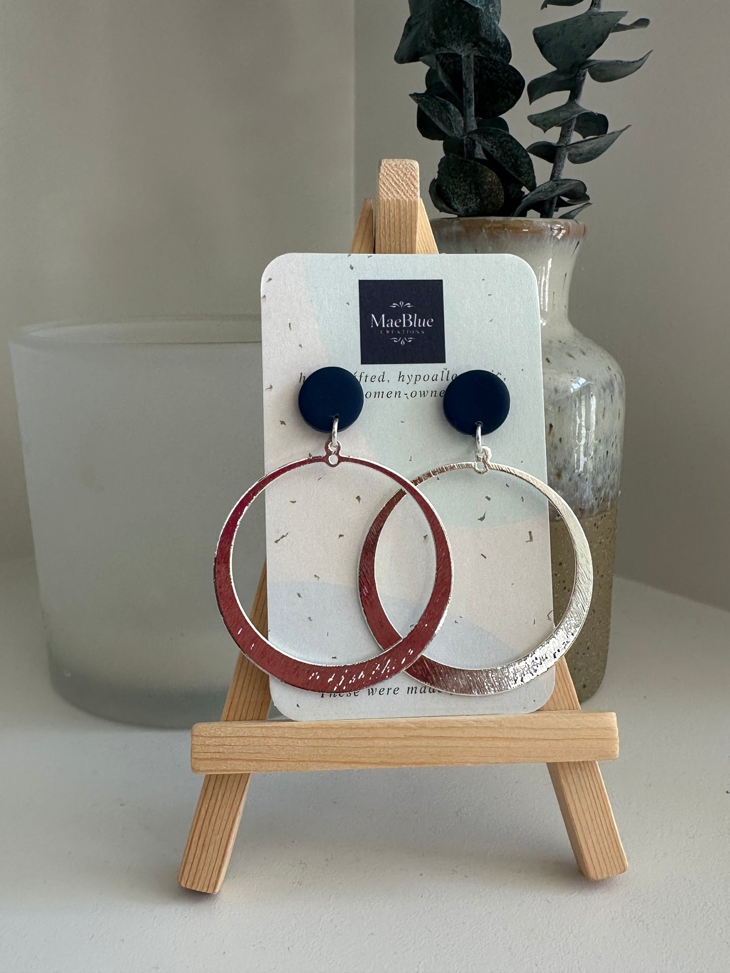 Silver Hoops (MULTIPLE COLORS)
