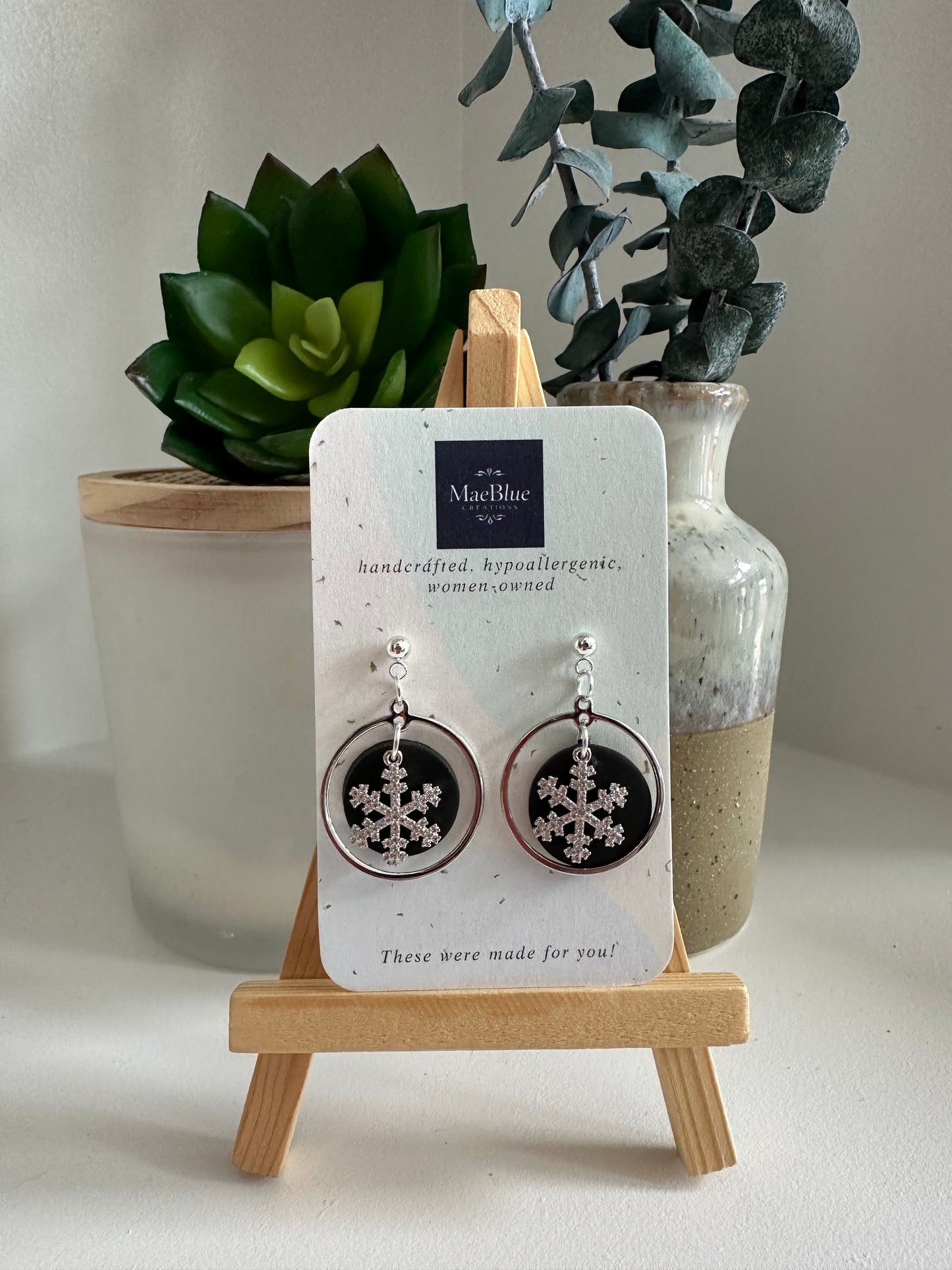 Snowflake Earrings (MULTIPLE COLORS)