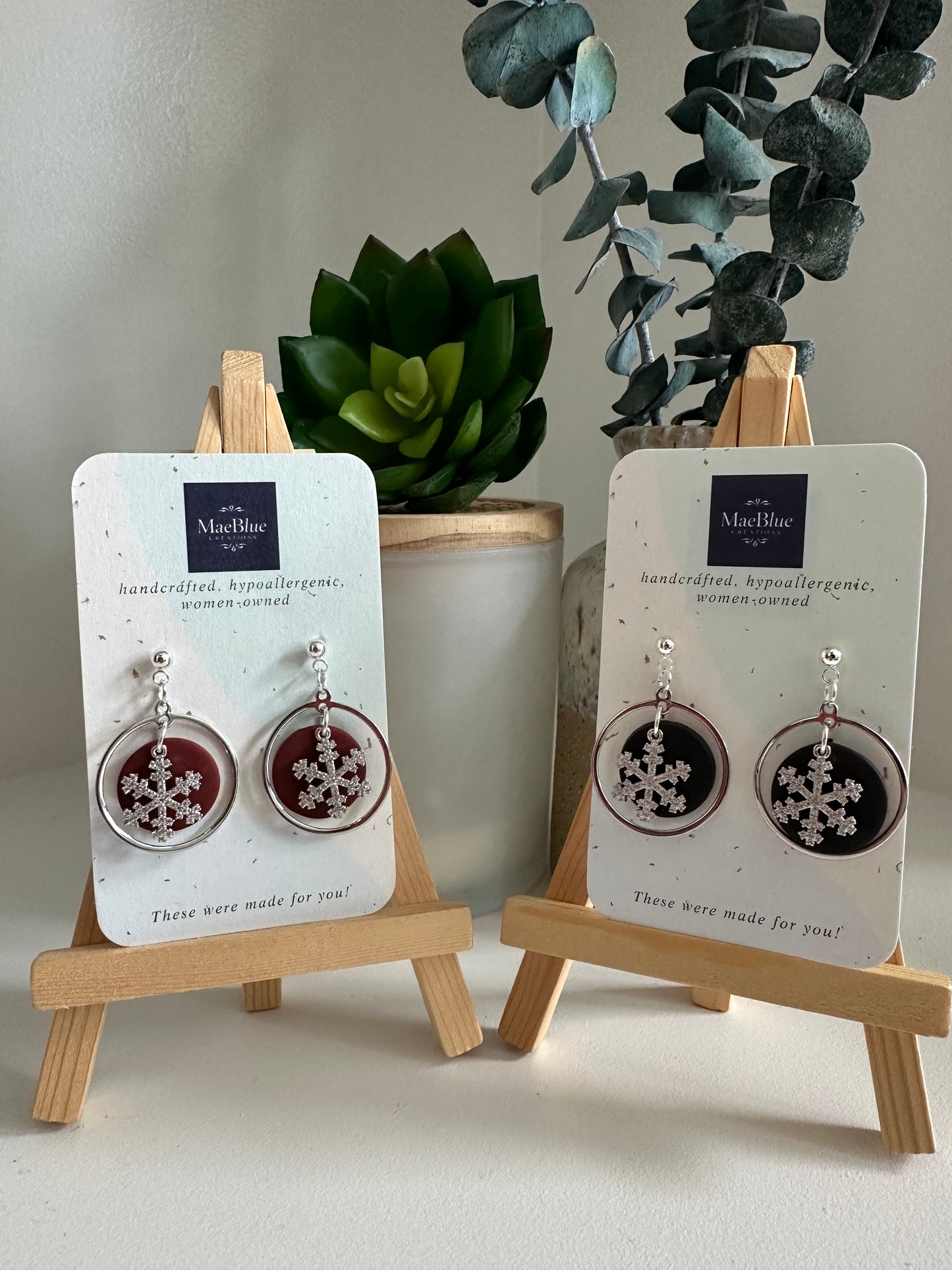 Snowflake Earrings (MULTIPLE COLORS)