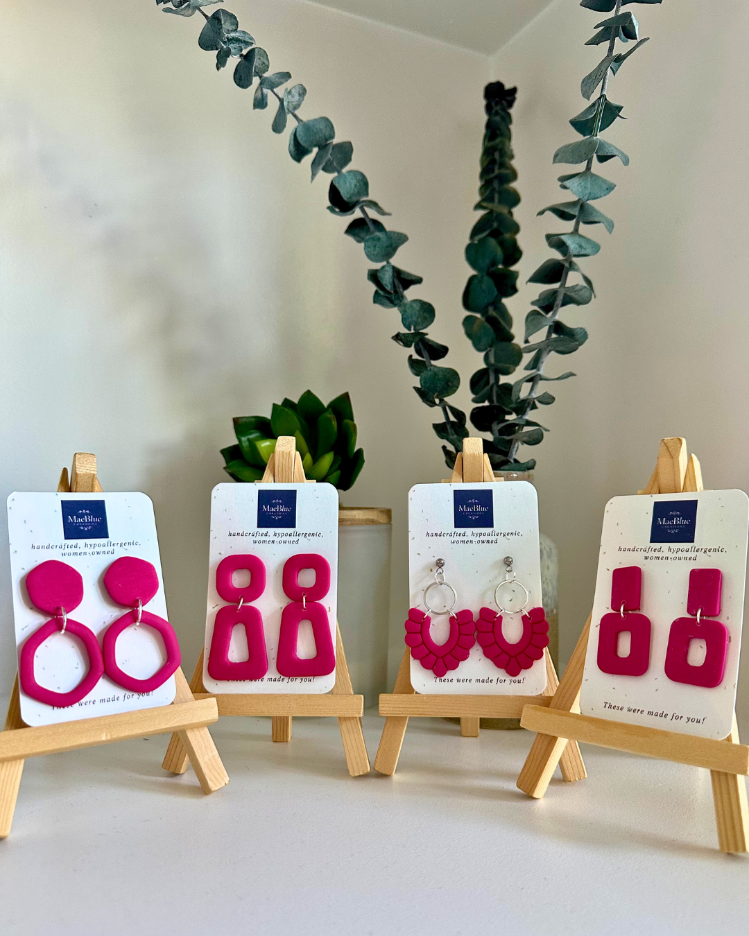 Jack & Jill Fuschia Earrings
